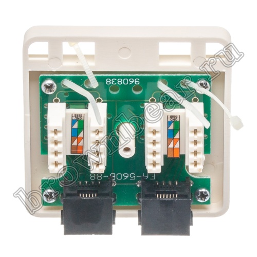 Розетка компьютерная накладная двойная RJ-45 категория 5е,  тип 110,  белая  фото 6