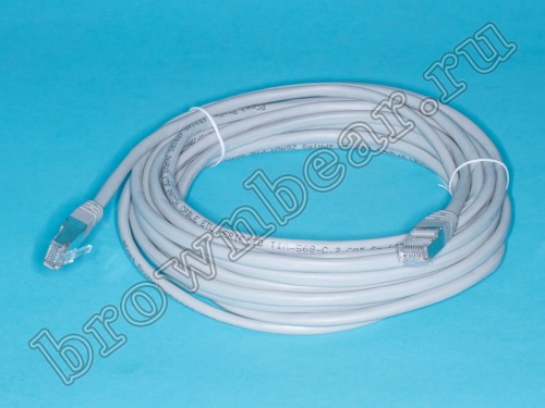 Патч-корд FTP RJ-45, категория 5e, экранированный, литой, 6 метров, серый 