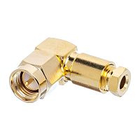 Разъем SMA штекер на кабель RG-174, угловой, пайка SMA-LS174P