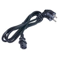 Кабель (шнур) питания 220В IEC320, CEE7/7 - C13, прямой, черный, 10А (3x0.75мм²), 1.8 метра