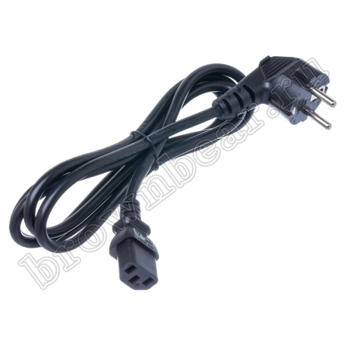 Кабель (шнур) питания 220В IEC320, CEE7/7 - C13, прямой, черный, 10А (3x0.75мм²), 1.8 метра фото 3