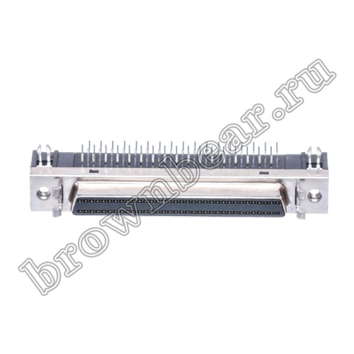 Разъем  Micro D-SUB  68 контактов, гнездо на плату,  прямой угол MDR-68F фото 2