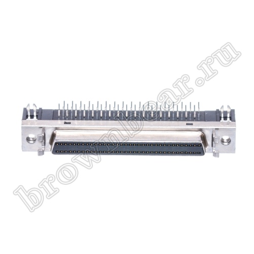 Разъем  Micro D-SUB  68 контактов, гнездо на плату,  прямой угол MDR-68F фото 2