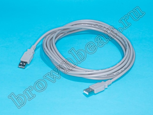 Кабель (шнур) USB, тип А - А, вилка - вилка, 5 метров фото 2
