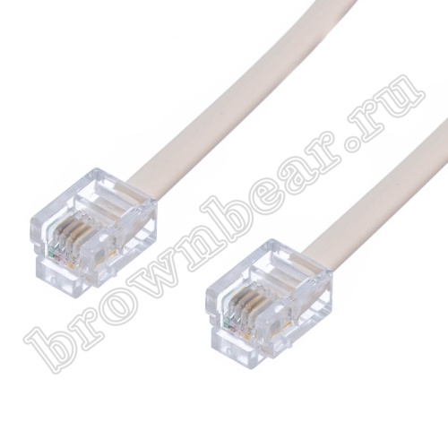 Шнур телефонный с разъемами RJ-11, 2 м  фото 2
