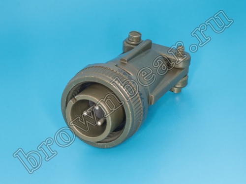 Разъём Amphenol серии MS, 3 контакта, вилка на кабель, тип 14S, резьбовой MS3106E-14S-7P