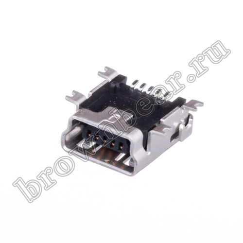 Разъем mini USB, гнездо на плату поверхностный монтаж, 5 контактов USB/M-1J