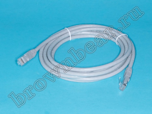 Патч-корд UTP RJ-45, категория 6, литой, 3 метра, серый 