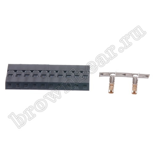 Разъем 1х10 гнездо на кабель, шаг 2.54мм, с контактами фото 2