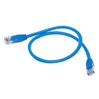 Патч-корд UTP RJ-45, категория 5e, литой, 1 метр, синий 