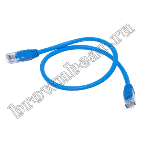 Патч-корд UTP RJ-45, категория 5e, литой, 0.5 метра, синий 