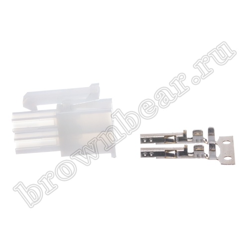 Разъем питания Mini-Fit 2 контакта, гнездо на кабель, шаг 4,2мм MF-2F/2 фото 2