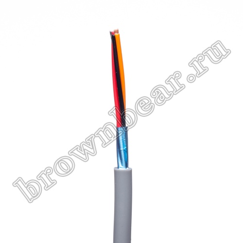 Кабель сигнальный коммуникационный 4 провода, 24AWG, бухта 50м, экранированный, серый SIN YU фото 2