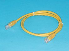 Патч-корд UTP RJ-45, категория 5e, литой, 1 метр, желтый 