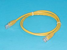 Патч-корд (шнур) RJ-45 - RJ-45 кат.5е, 1м, желтый 