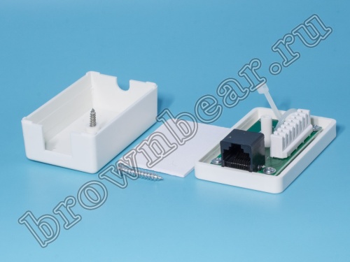 Розетка компьютерная накладная одинарная RJ-45 категория 5е, универсальная, белая  фото 3