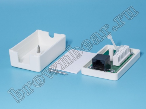 Розетка компьютерная накладная одинарная RJ-45 категория 5е, универсальная, белая  фото 3