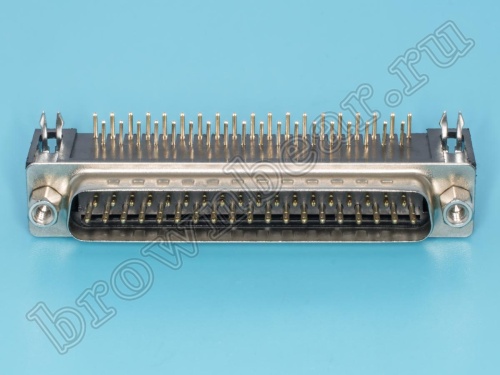 Разъем D-SUB 37 контактов, вилка на плату, прямой угол  9.4мм DRB-37MB фото 2