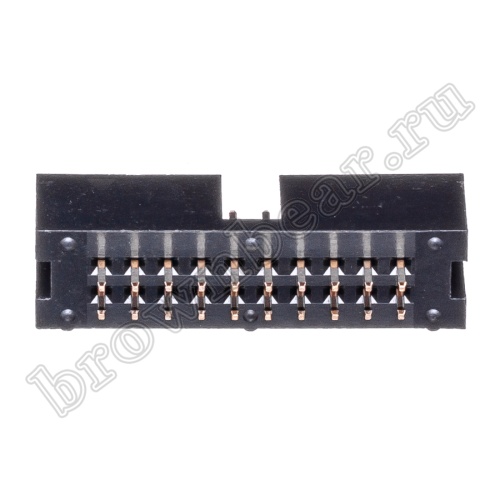 Разъем IDC 2х10 вилка на плату, шаг 2.54мм BH-20 фото 4