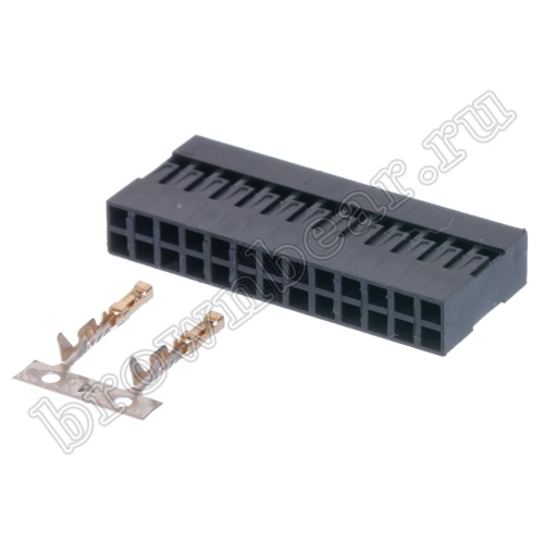 Разъем 2х13 гнездо на кабель, шаг 2.54мм, с контактами фото 2