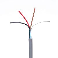 Кабель сигнальный коммуникационный 3 провода, 26 AWG, бухта 50м, экранированный, серый 