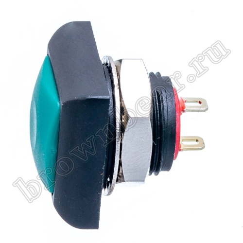 Кнопка влагозащищенная IP67 без фиксации, квадратная на блок, НР, зеленая PSW-8-E фото 2