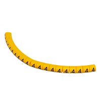 Маркер кабельный цифра 4 (кольцо) для провода d=2.0-3.2 мм, желтый, упаковка 20 шт.