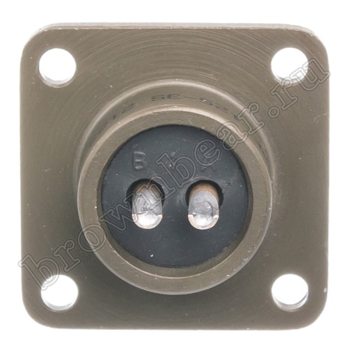 Разъём Amphenol серии MS, 2 контакта, розетка на блок, тип 12S, резьбовой MS3102E-12S-3S фото 3