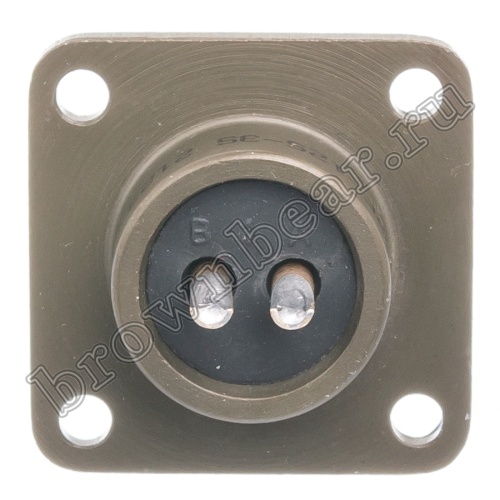 Разъём Amphenol серии MS, 2 контакта, розетка на блок, тип 12S, резьбовой MS3102E-12S-3S фото 4
