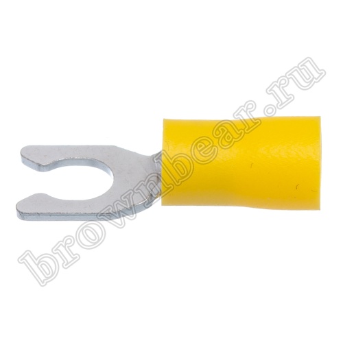Клемма вилочная обжимная тип "U" 5.3 мм на провод 4.0 - 6.0 мм² с защелкой, изолированная, кратно 100шт. TYLI-5.5-5 фото 6