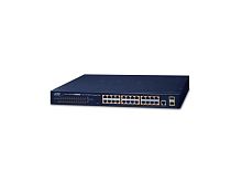 GS-4210-24P2S Управляемый L2/L4 коммутатор Planet, 24 порта 10/100/1000Мбит/с 802.3at PoE, 300Ватт, 2 порта SFP 100/1000Мбит/с