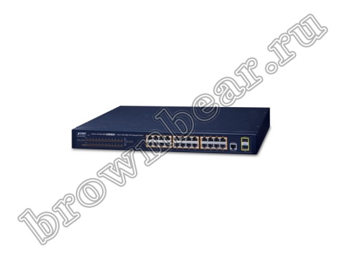 GS-4210-24P2S Управляемый L2/L4 коммутатор Planet, 24 порта 10/100/1000Мбит/с 802.3at PoE, 300Ватт, 2 порта SFP 100/1000Мбит/с