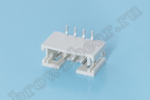 Разъем питания 4 контакта, вилка на плату, поверхностный монтаж, шаг 2.0 мм MW-4S