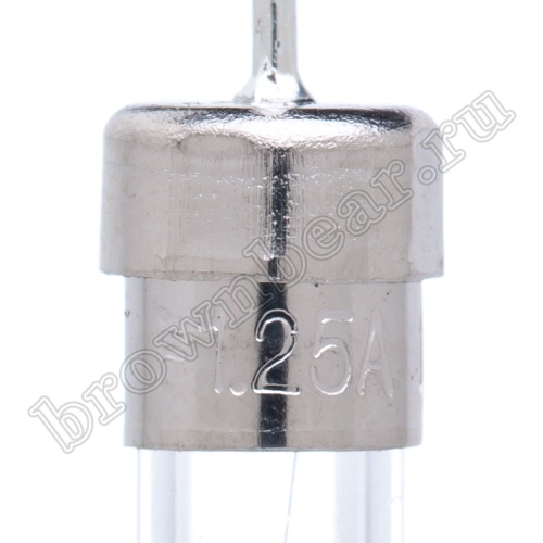 Предохранитель 5х20 мм, цилиндрический, стеклянный, сверхбыстрый, с выводами, 1.25А/250В (UFE-A) фото 3