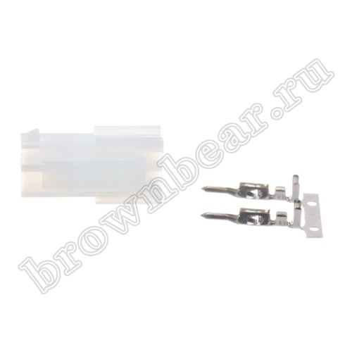 Разъем питания Mini-Fit 2 контакта, вилка на кабель, шаг 4,2мм MF-2M/2 фото 2