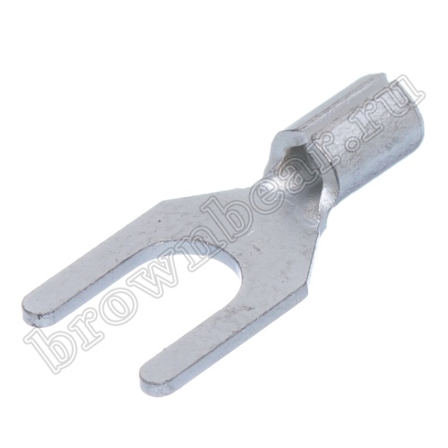 Клемма вилочная обжимная тип "U" 4.0 мм, на провод 0.25 - 1.5 мм², неизолированная, кратно 100шт. TY-1.25-4S