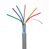 Кабель сигнальный коммуникационный 6 проводов, 26 AWG, бухта 50м, экранированный, серый 