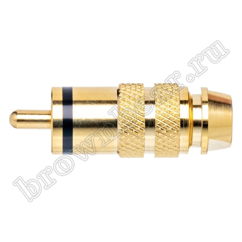 Разъем RCA-тюльпан, вилка на кабель, позолоченный, изолятор тефлон, черный RPC-3GT-B фото 2