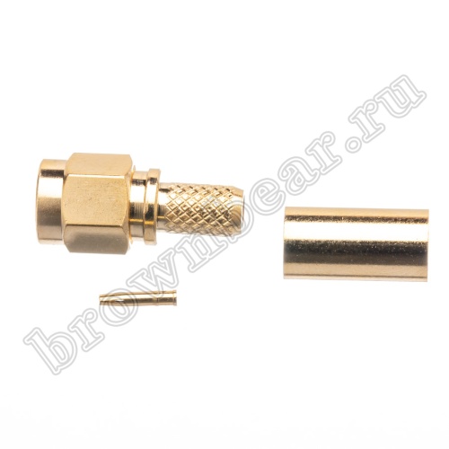 Разъем RP-SMA гнездо на кабель RG-58, обжимной, позолоченный RP-SMA-C58JG фото 8