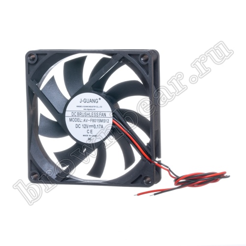Вентилятор для корпуса 80х80х15, DC 12В, 0.17А, подшипник скольжения, AV-F8015MS12 фото 5