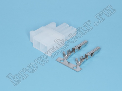 Разъем питания Mini-Fit 2 контакта, гнездо на кабель, шаг 4.2мм MF-2F фото 3