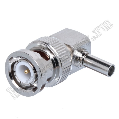 Разъем BNC штекер на кабель RG-174U, угловой, обжим BNC-LC174P
