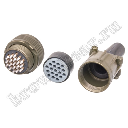 Разъём Amphenol серии MS, 19 контактов, розетка на кабель, тип 22, резьбовой MS3106E-22-14S фото 4