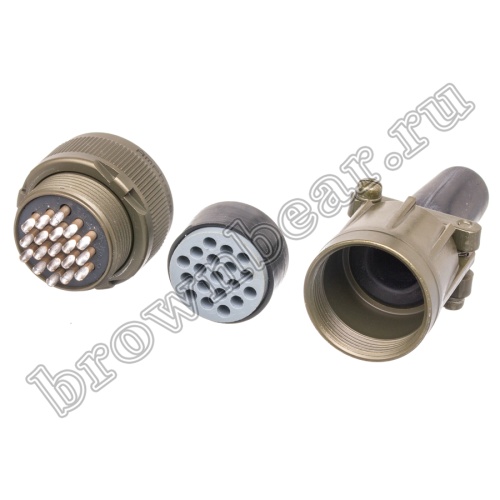 Разъём Amphenol серии MS, 19 контактов, розетка на кабель, тип 22, резьбовой MS3106E-22-14S фото 7