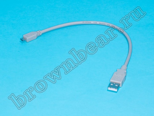 Кабель (шнур) USB, тип А - micro USB, вилка - вилка, 0.3 метра фото 2