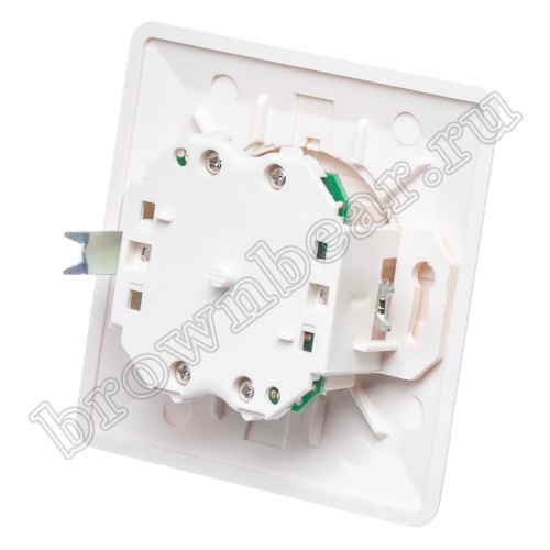 Розетка компьютерная встраиваемая двойная RJ-45, категория 5е, тип KRONE, белая  фото 5