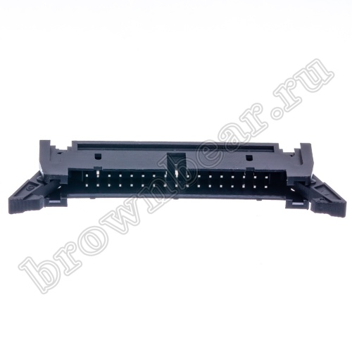 Разъем IDC 2х17 вилка на плату, шаг 2.54мм, с защелками SCM-34 фото 2