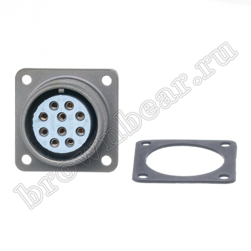 Разъём промышленный круглый MIL-5015 серии MS 10 контактов, гнездо на блок фото 2