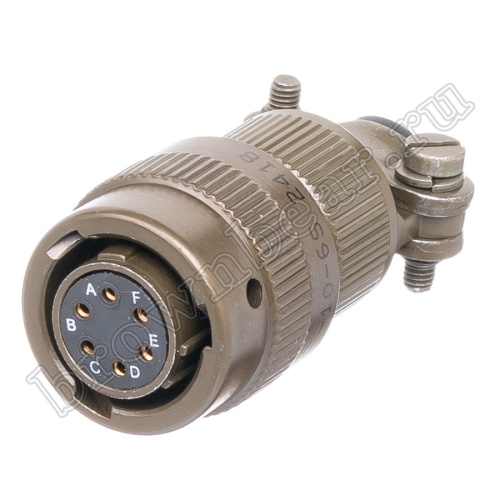 Разъём Amphenol серии 62IN, 6 контактов, розетка на кабель, тип 10, байонетный 62IN-16F-10-6S