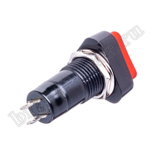 Кнопка без фиксации, треугольная на блок, НР, 220В, красная PSW-6C-R фото 3